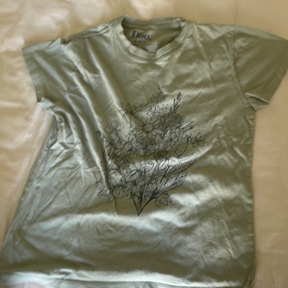 Green floral T shirt